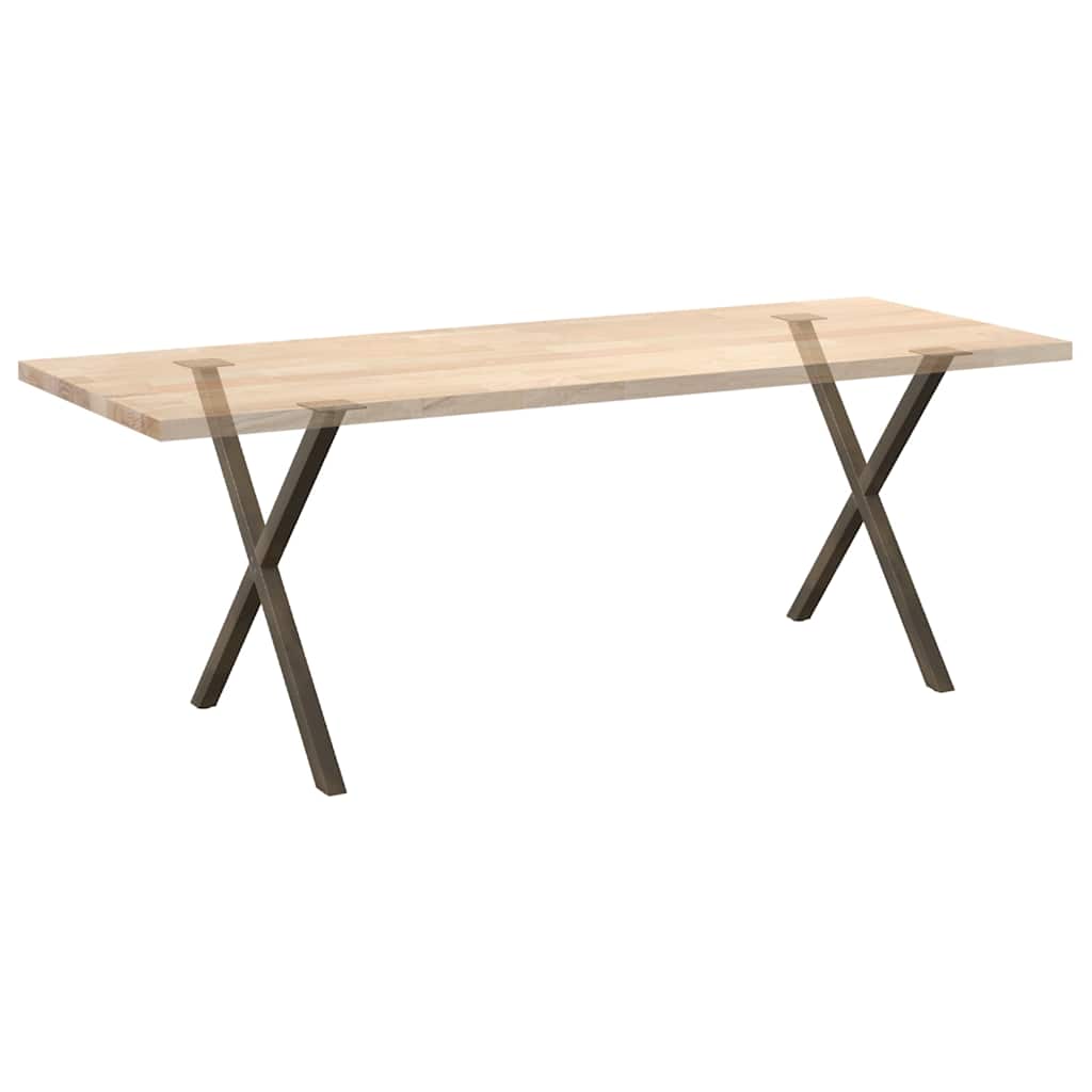 Dining Table Legs X-Shaped 2 pcs Natural Steel 70x(72-73) cm Steel