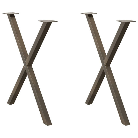 Dining Table Legs X-Shaped 2 pcs Natural Steel 80x(72-73) cm Steel