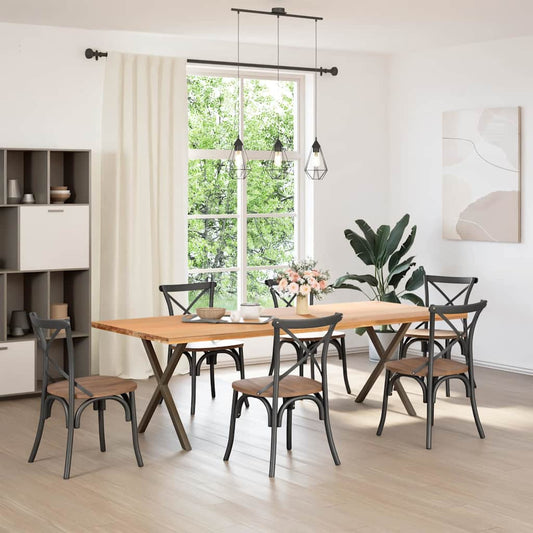 Dining Table Legs X-Shaped 2 pcs Natural Steel 80x(72-73) cm Steel