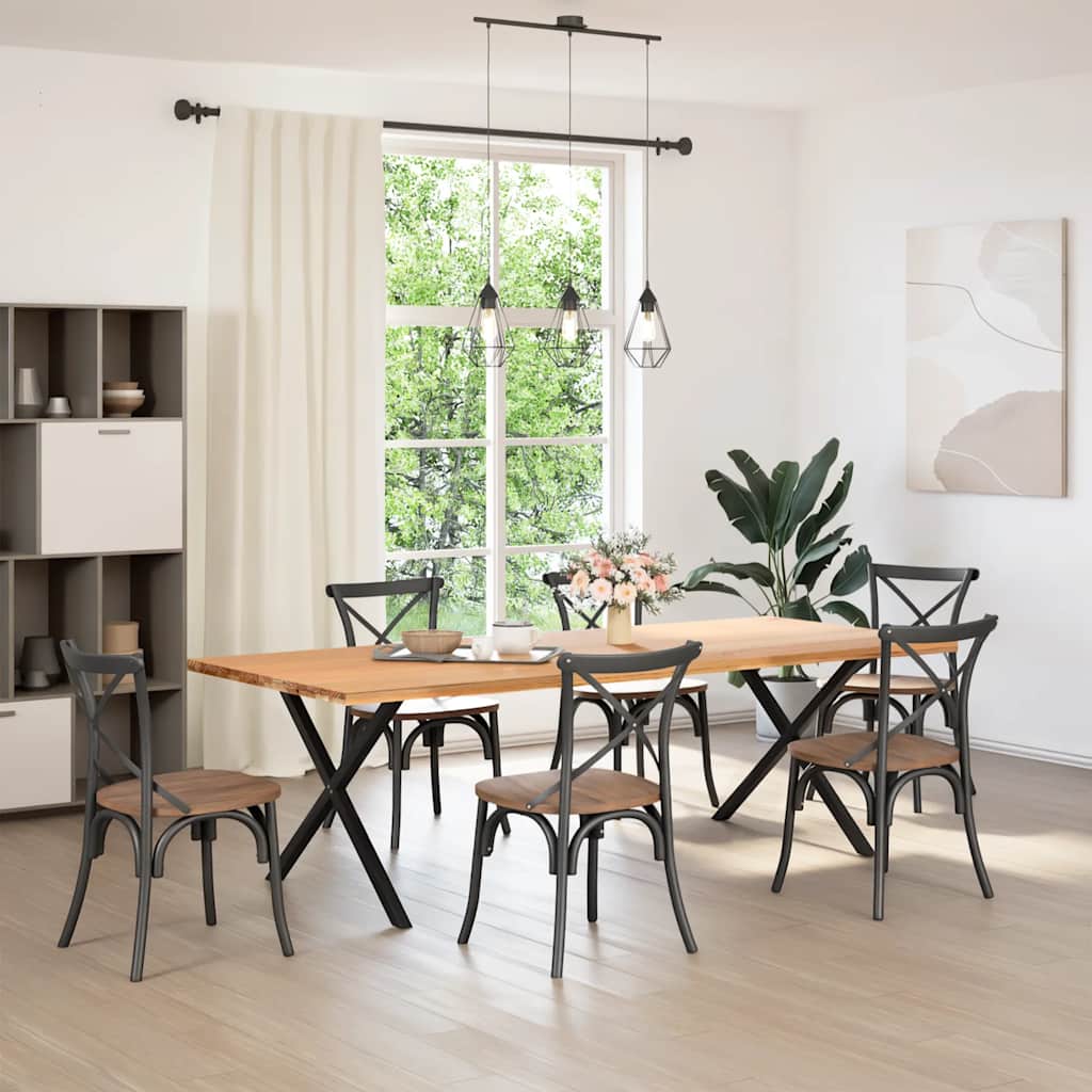 Dining Table Legs X-Shaped 2 pcs Black 90x(72-73) cm Steel