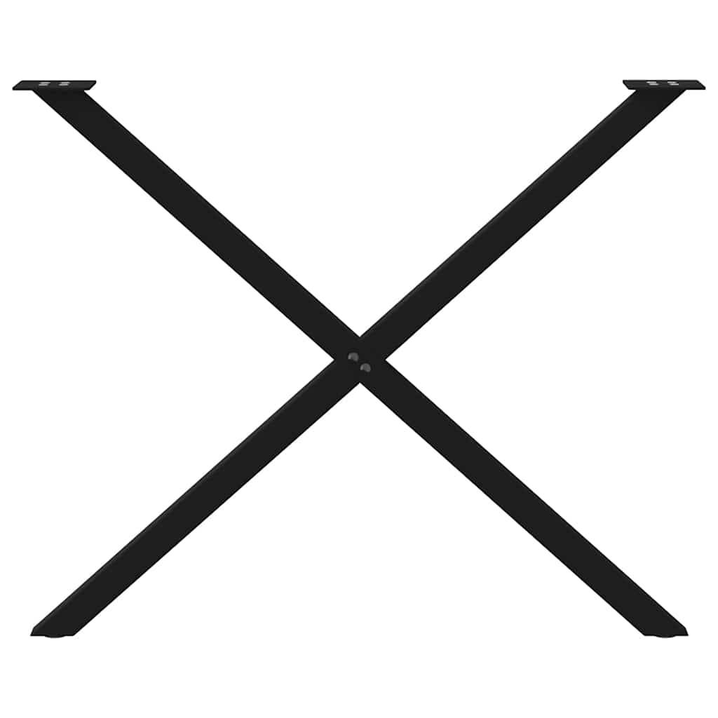 Dining Table Legs X-Shaped 2 pcs Black 90x(72-73) cm Steel