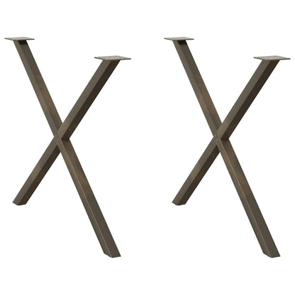 Dining Table Legs X-Shaped 2 pcs Natural Steel 90x(72-73) cm Steel
