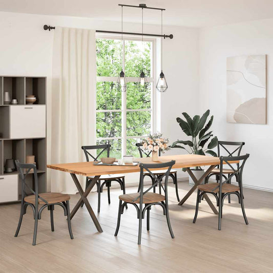 Dining Table Legs X-Shaped 2 pcs Natural Steel 90x(72-73) cm Steel