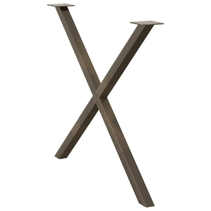 Dining Table Legs X-Shaped 2 pcs Natural Steel 90x(72-73) cm Steel
