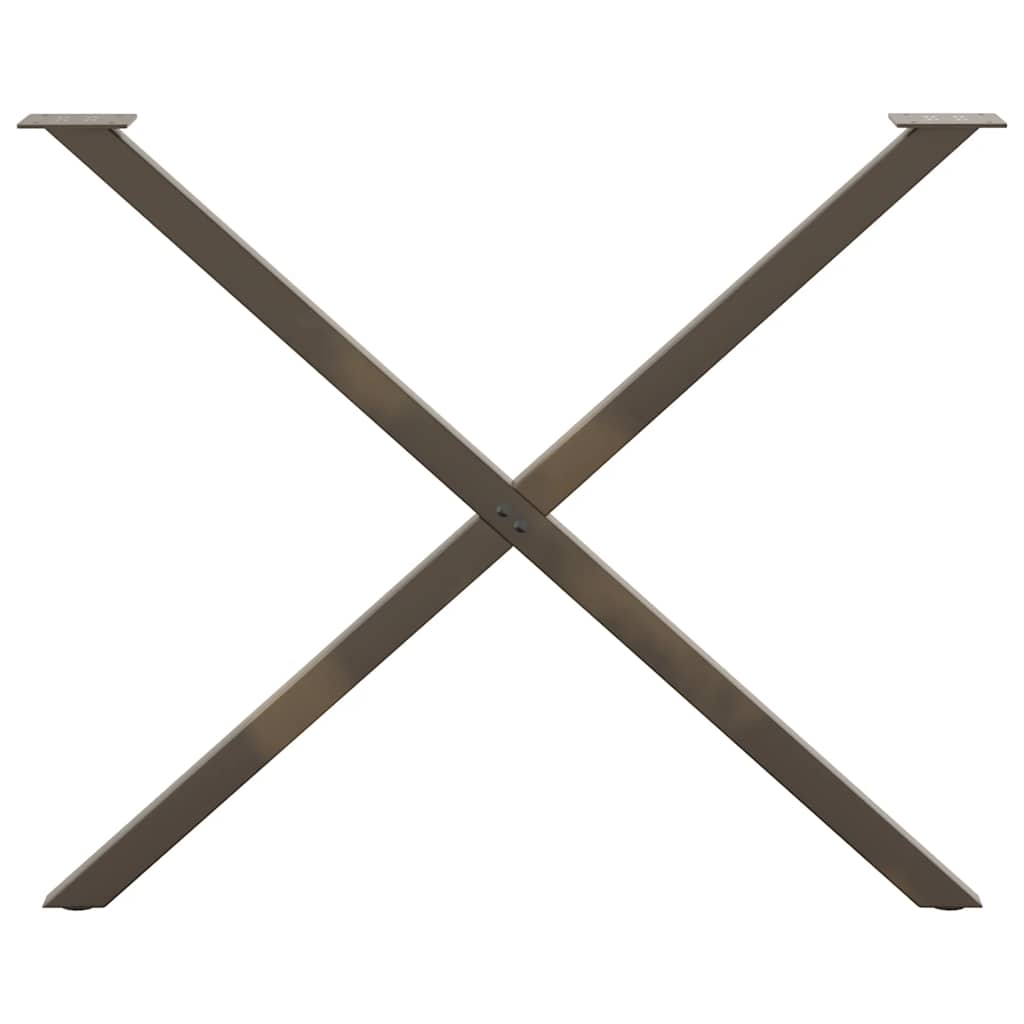 Dining Table Legs X-Shaped 2 pcs Natural Steel 90x(72-73) cm Steel