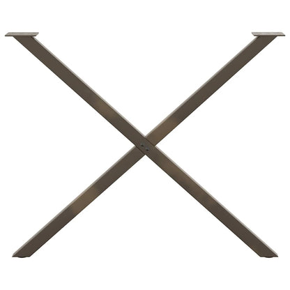 Dining Table Legs X-Shaped 2 pcs Natural Steel 90x(72-73) cm Steel
