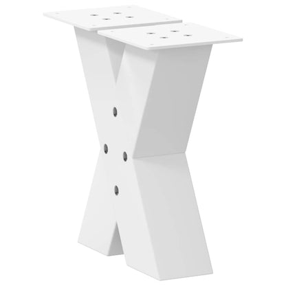Coffee Table Legs X-Shaped 2 pcs White 30x(30-31) cm Steel