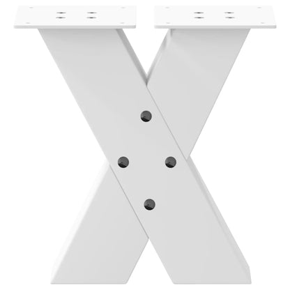 Coffee Table Legs X-Shaped 2 pcs White 30x(30-31) cm Steel