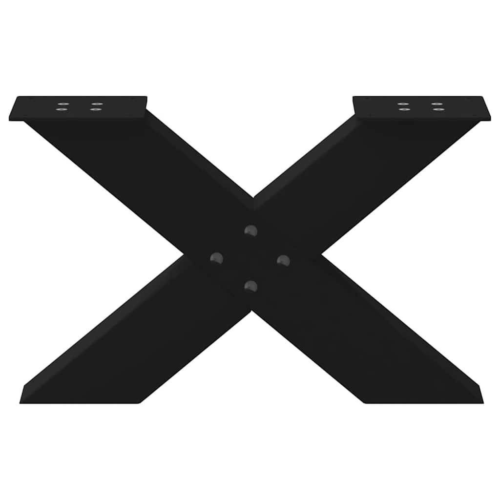 Coffee Table Legs X-Shaped 2 pcs Black 50x(30-31) cm Steel