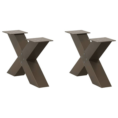 Coffee Table Legs X-Shaped 2 pcs Natural Steel 50x(30-31) cm Steel