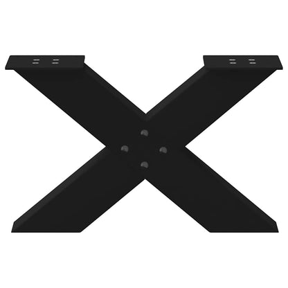 Coffee Table Legs X-Shaped 2 pcs Black 60x(30-31) cm Steel