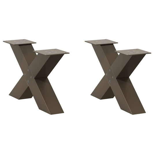 Coffee Table Legs X-Shaped 2 pcs Natural Steel 60x(30-31) cm Steel