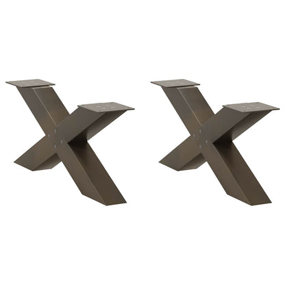 Coffee Table Legs X-Shaped 2 pcs Natural Steel 70x(30-31) cm Steel