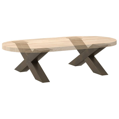 Coffee Table Legs X-Shaped 2 pcs Natural Steel 70x(30-31) cm Steel