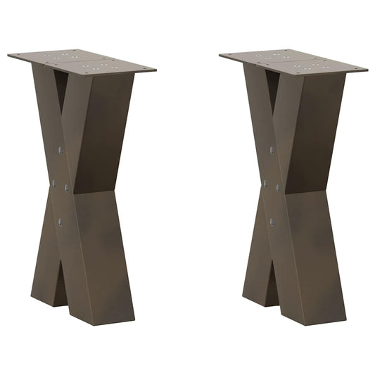 Coffee Table Legs X-Shaped 2 pcs Natural Steel 28x(42-43) cm Steel