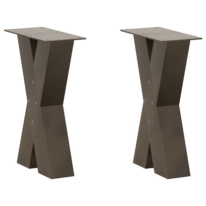 Coffee Table Legs X-Shaped 2 pcs Natural Steel 38x(42-43) cm Steel
