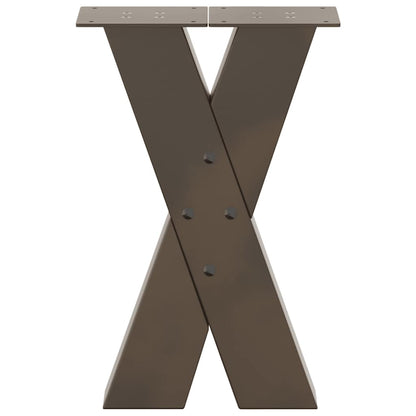 Coffee Table Legs X-Shaped 2 pcs Natural Steel 38x(42-43) cm Steel