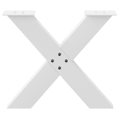 Coffee Table Legs X-Shaped 2 pcs White 50x(42-43) cm Steel