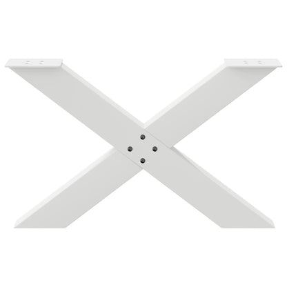 Coffee Table Legs X-Shaped 2 pcs White 70x(42-43) cm Steel