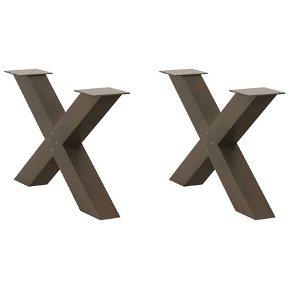 Coffee Table Legs X-Shaped 2 pcs Natural Steel 70x(42-43) cm Steel