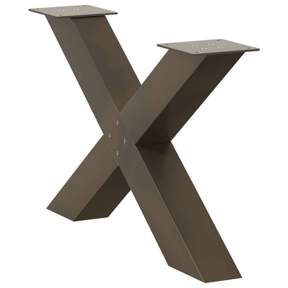 Coffee Table Legs X-Shaped 2 pcs Natural Steel 70x(42-43) cm Steel