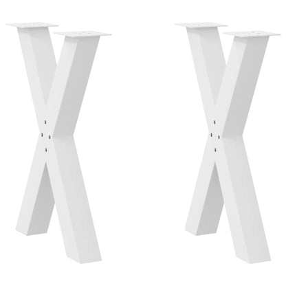 Dining Table Legs X-Shaped 2 pcs White 50x(72-73) cm Steel