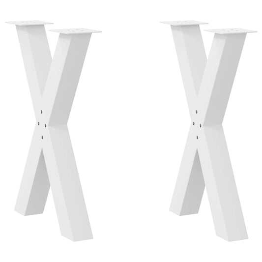 Dining Table Legs X-Shaped 2 pcs White 50x(72-73) cm Steel