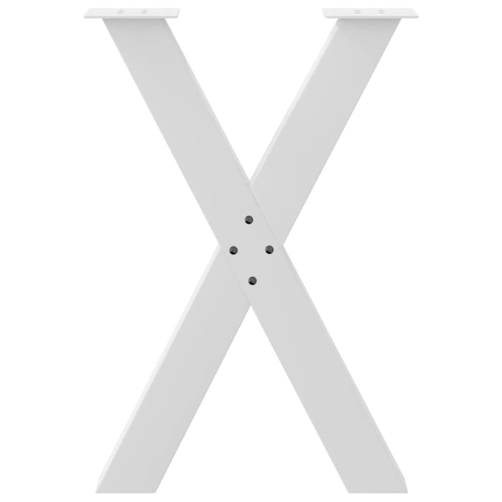 Dining Table Legs X-Shaped 2 pcs White 50x(72-73) cm Steel