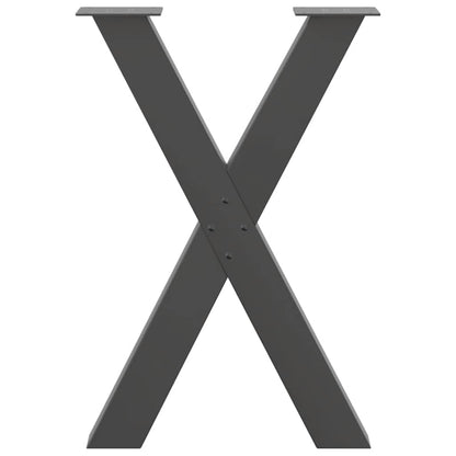 Dining Table Legs X-Shaped 2 pcs Anthracite 50x(72-73) cm Steel