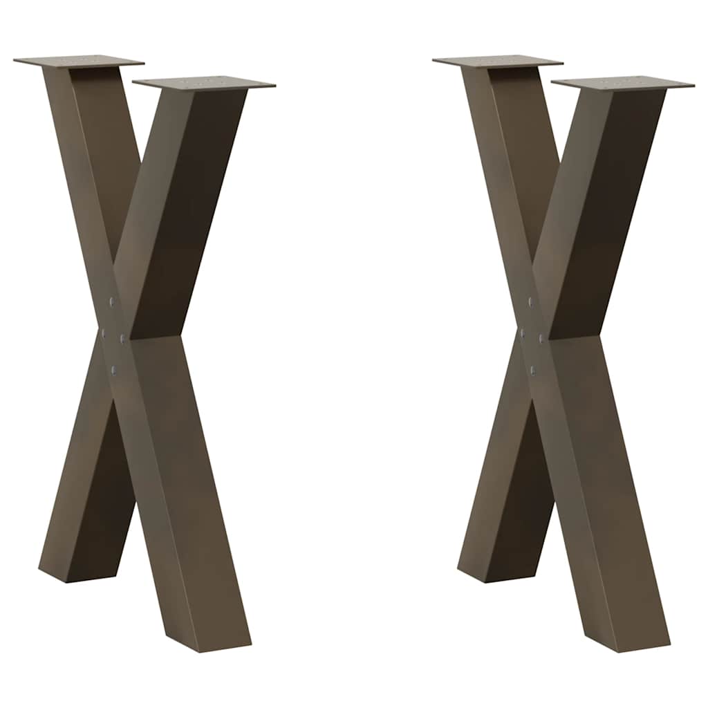 Dining Table Legs X-Shaped 2 pcs Natural Steel 50x(72-73) cm Steel