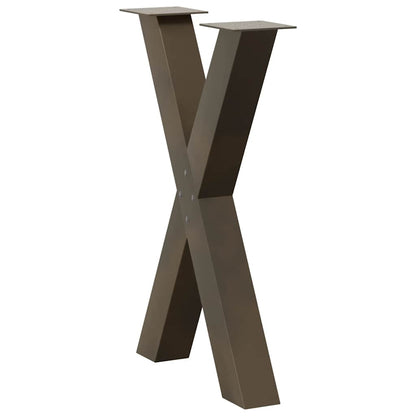 Dining Table Legs X-Shaped 2 pcs Natural Steel 50x(72-73) cm Steel