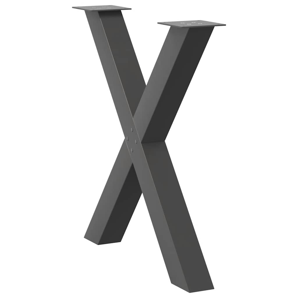 Dining Table Legs X-Shaped 2 pcs Anthracite 70x(72-73) cm Steel