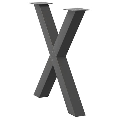 Dining Table Legs X-Shaped 2 pcs Anthracite 70x(72-73) cm Steel