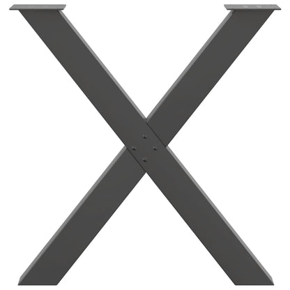 Dining Table Legs X-Shaped 2 pcs Anthracite 70x(72-73) cm Steel