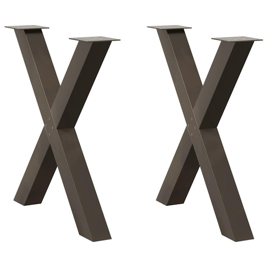 Dining Table Legs X-Shaped 2 pcs Natural Steel 70x(72-73) cm Steel