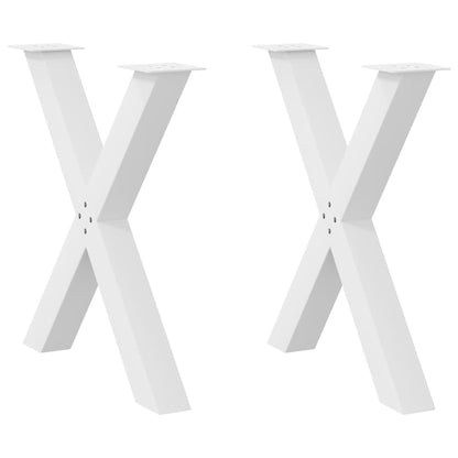 Dining Table Legs X-Shaped 2 pcs White 80x(72-73) cm Steel