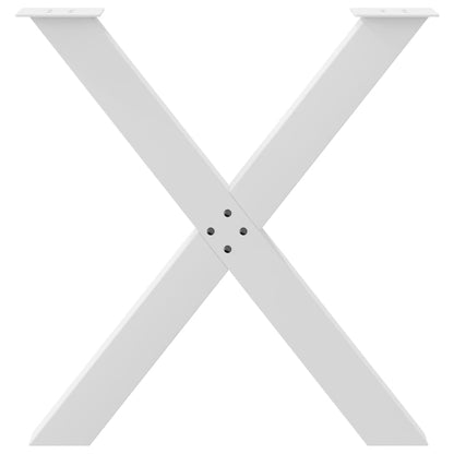 Dining Table Legs X-Shaped 2 pcs White 80x(72-73) cm Steel