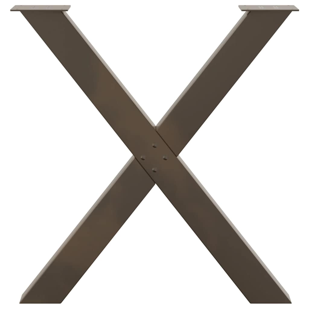 Dining Table Legs X-Shaped 2 pcs Natural Steel 80x(72-73) cm Steel