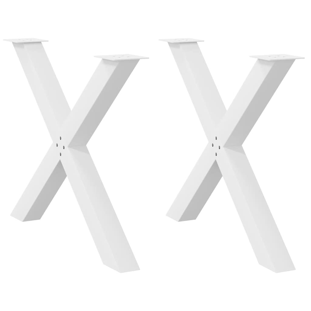 Dining Table Legs X-Shaped 2 pcs White 90x(72-73) cm Steel