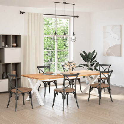 Dining Table Legs X-Shaped 2 pcs White 90x(72-73) cm Steel