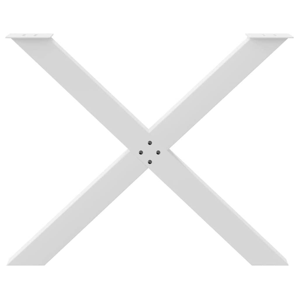 Dining Table Legs X-Shaped 2 pcs White 90x(72-73) cm Steel