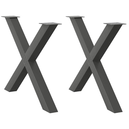Dining Table Legs X-Shaped 2 pcs Anthracite 90x(72-73) cm Steel