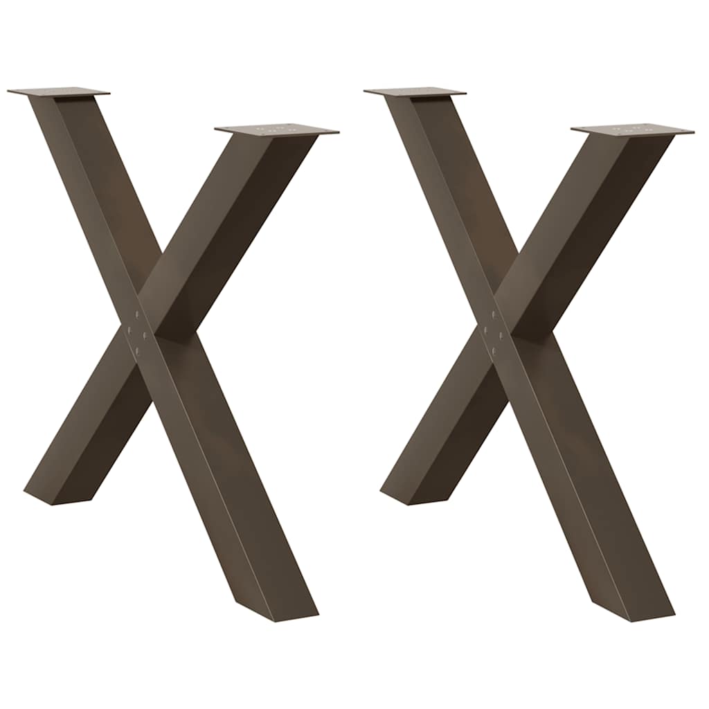 Dining Table Legs X-Shaped 2 pcs Natural Steel 90x(72-73) cm Steel