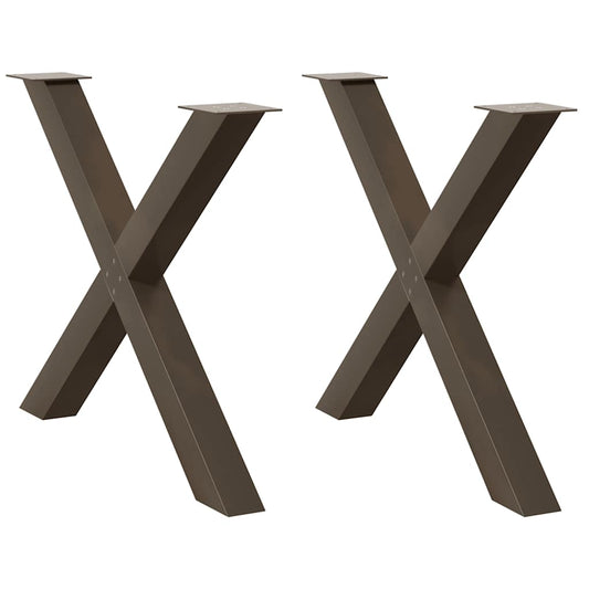 Dining Table Legs X-Shaped 2 pcs Natural Steel 90x(72-73) cm Steel