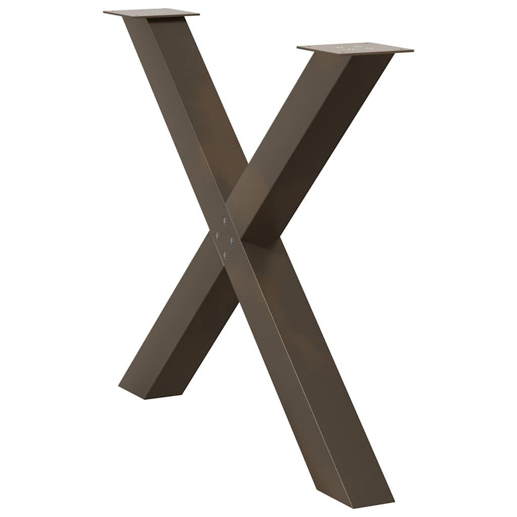 Dining Table Legs X-Shaped 2 pcs Natural Steel 90x(72-73) cm Steel