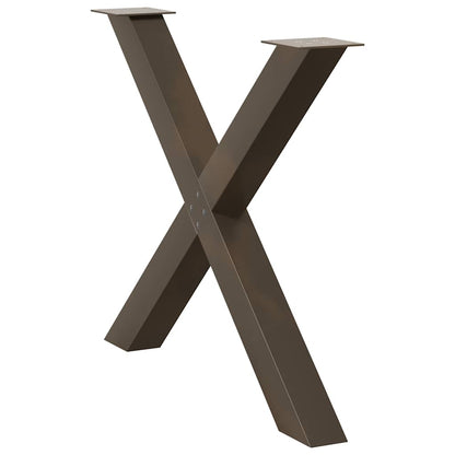 Dining Table Legs X-Shaped 2 pcs Natural Steel 90x(72-73) cm Steel