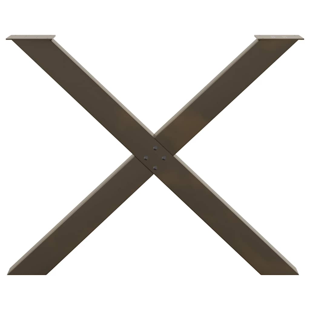 Dining Table Legs X-Shaped 2 pcs Natural Steel 90x(72-73) cm Steel