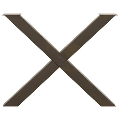 Dining Table Legs X-Shaped 2 pcs Natural Steel 90x(72-73) cm Steel