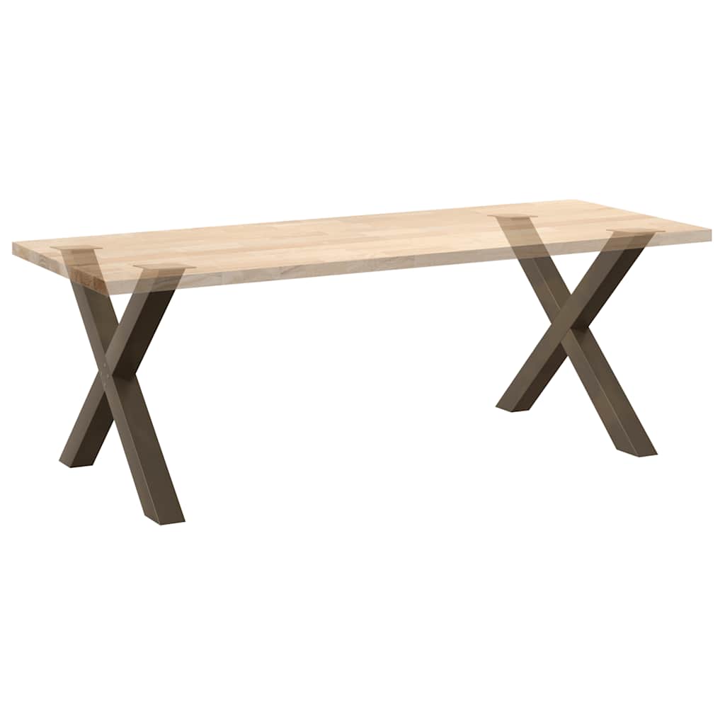 Dining Table Legs X-Shaped 2 pcs Natural Steel 90x(72-73) cm Steel