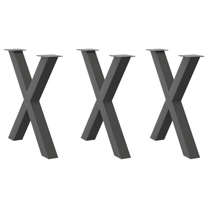 Dining Table Legs X-Shaped 3 pcs Anthracite 70x(72-73) cm Steel